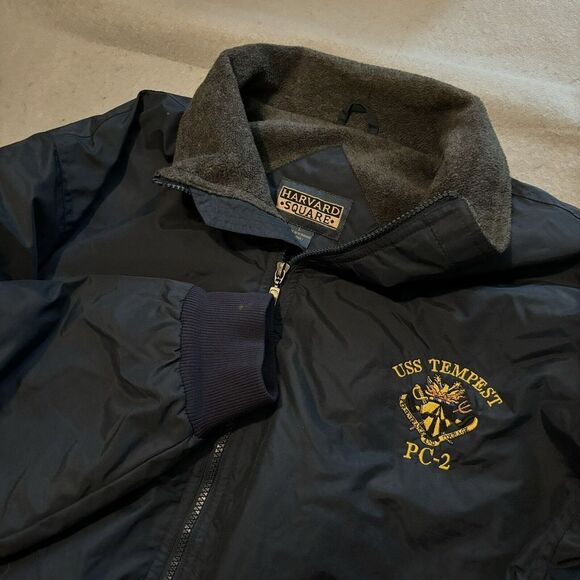 Vintage USS Tempest PC-2 Jacket Blue‎ Coat  Large Navy Military Harvard Square - Picture 1 of 7